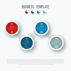 Infographics timeline template with circles