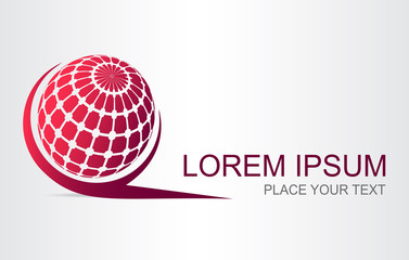 Logo of a stylized sphere with abstract shapes