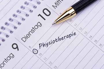 Physiotherapie Termin im Kalender