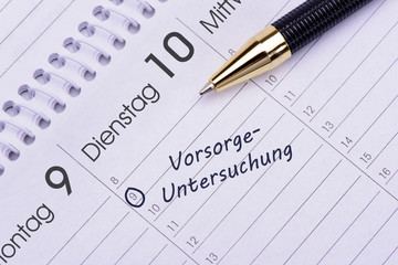 Vorsorge Untersuchung  Termin im Kalender