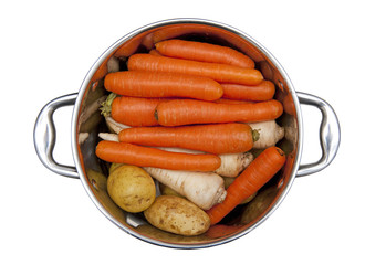 Fresh vegetables in the pot