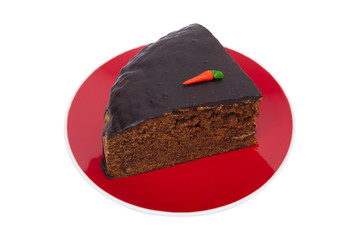 Carrot cake isolated on white 