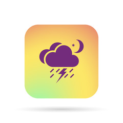 lightning rain cloud moon meteo icon