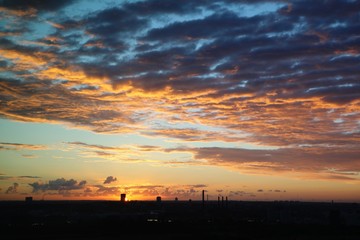 Cloudy sky and Sunset in Copenhagen, Denmark Scandinavia 