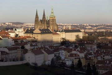 Fototapeta premium Evening View on the autumn Prague Castle, Czech Republic