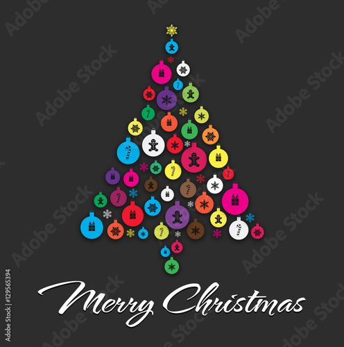 &quot;Merry Christmas wish card&quot; Stock image and royalty-free vector files on Fotolia.com - Pic 129565394