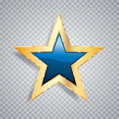 Fototapeta premium one gold blue star