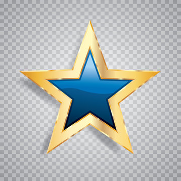 one gold blue star