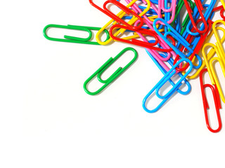 Paper clips isolated on white background