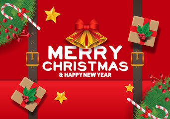 xmas top view decor vector