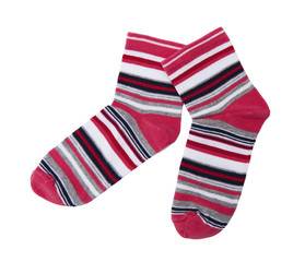 Cute socks isolated on the white background