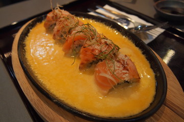 Premium Japanese Cheesy Salmon Roll Hot Plate, Tokyo, Japan