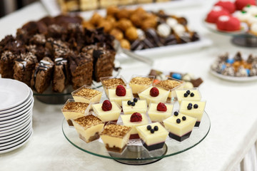 beautiful and delicious sweet table for a wedding celebration