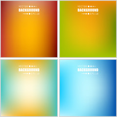 Fototapeta premium Abstract Creative concept vector multicolored blurred background set. For Web and Mobile Applications, art illustration template design, business infographic and social media, modern decoration