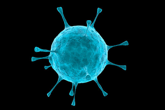 Bacterias isolated on black background. 3d rendering.