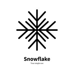 Vector flat icon black silhouette winter snowflake