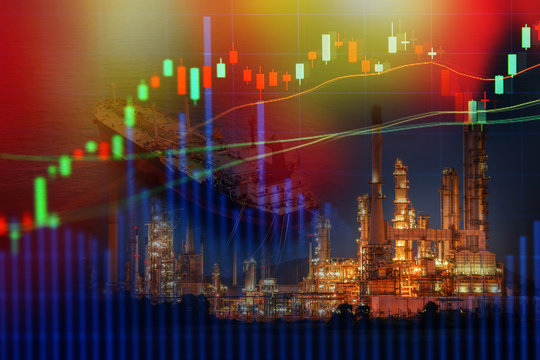 Power and energy concept with stock market data on display.