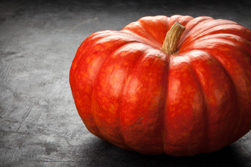 Large pumpkin on black