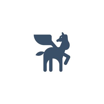 Simple Pegasus Vector Logo Design Element