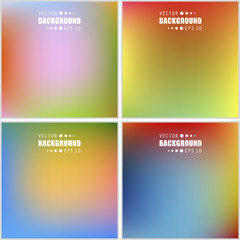 Abstract Creative concept vector multicolored blurred background set. For Web and Mobile Applications, art illustration template design, business infographic and social media, modern decoration