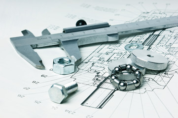 mechanical scheme and calipers