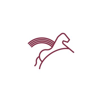 Abstract Pegasus Vector Logo Design Element