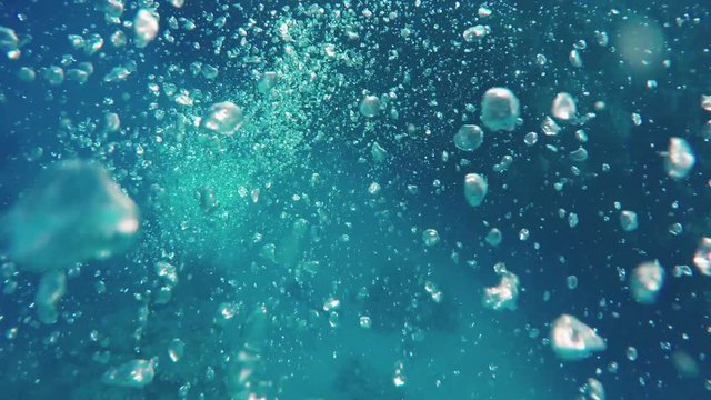 air bubbles under water, 4k

