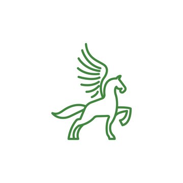 Pegasus Heraldic Vector Logo Design Element