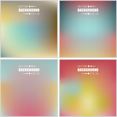 Abstract Creative concept vector multicolored blurred background set. For Web and Mobile Applications, art illustration template design, business infographic and social media, modern decoration