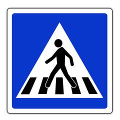 Panneau routier en France : Passage pi&eacute;ton