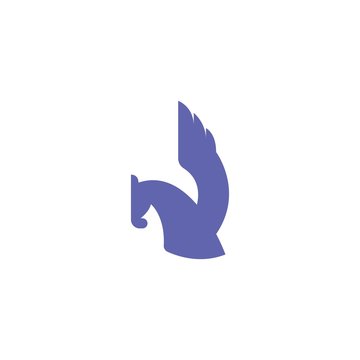 Equestrian Pegasus Vector Logo Design Element