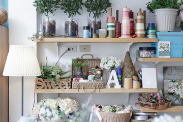 beautiful interior display in flower shop