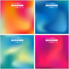 Abstract Creative concept vector multicolored blurred background set. For Web and Mobile Applications, art illustration template design, business infographic and social media, modern decoration