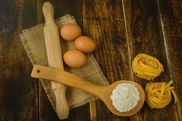 Ingredients for cooking pasta