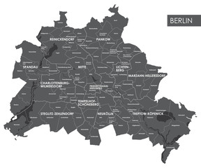 Obraz premium Vector map Berlin district