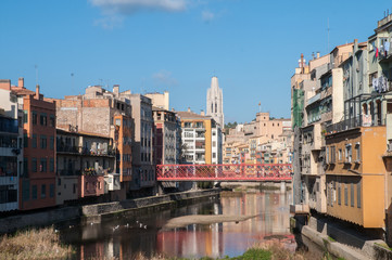 Houses on Onyar river in Girona