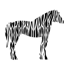 Zebra icon. Animal nature life and fauna theme. Isolated design. Vector illustration