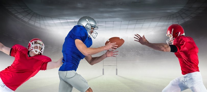 Composite image of american football players