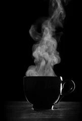 Fotobehang Black coffee cup © George Dolgikh