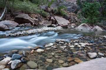 Naklejka na ściany i meble water flowing in Zion National Park