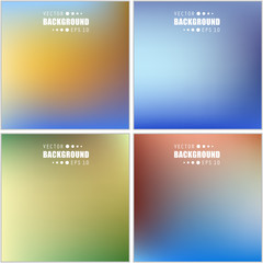 Obraz premium Abstract Creative concept vector multicolored blurred background set. For Web and Mobile Applications, art illustration template design, business infographic and social media, modern decoration