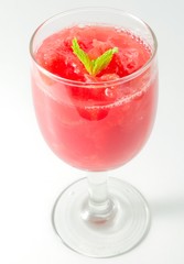 Red Ripe and Sweet Watermelon Juice on White