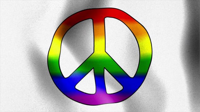 10584 waving flag rainbow peace sign
