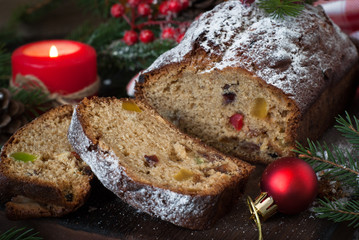 Fototapeta na wymiar Stollen - traditional Christmas cake