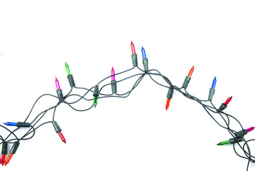 Christmas lights isolated on white background