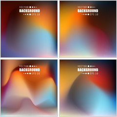 Abstract Creative concept vector multicolored blurred background set. For Web and Mobile Applications, art illustration template design, business infographic and social media, modern decoration