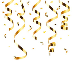 Golden confetti isolated. Vector