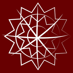 Vector snowflake on red background