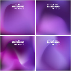 Abstract Creative concept vector multicolored blurred background set. For Web and Mobile Applications, art illustration template design, business infographic and social media, modern decoration