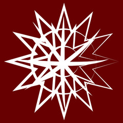 Vector snowflake on red background